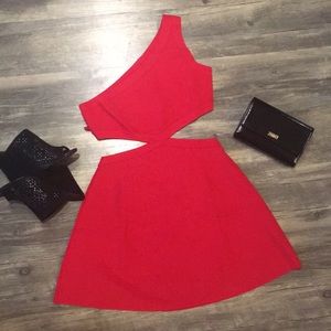 BCBGMAXAZRIA Jacquelin One-Shoulder Cutout Dress